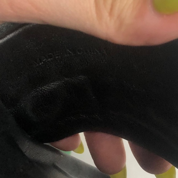 Sandro Black Green/Gold Striped Platform Slide on Sandals Size 37 - Picture 9 of 10